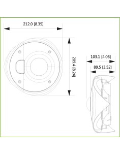 Acheter DAHUA IPC-HCBW8442 Dôme CORNER IP H265 IA 4M DN SMART WDR140dB Starlight IVS IR10m 2.5mm IK10+50J IP67 PoE SD MIC 2