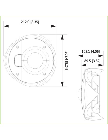 Kaufen DAHUA IPC-HCBW8442 Domo CORNER IP H265 AI 4M DN SMART WDR140dB Starlight IVS IR10m 2.5mm IK10+50J IP67 PoE SD MIC
