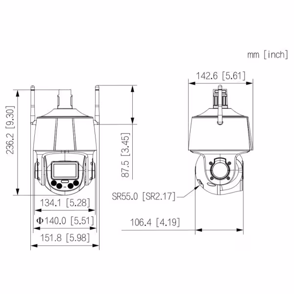 Comprar DAHUA SD3C205DB-GNY-AW-PV Cámara PTZ IP 2M H265 WDR Iluminación Dual LED30m/IR50m 5x IP66 WiFi AUDIO MIC/Altavoz E/S AI