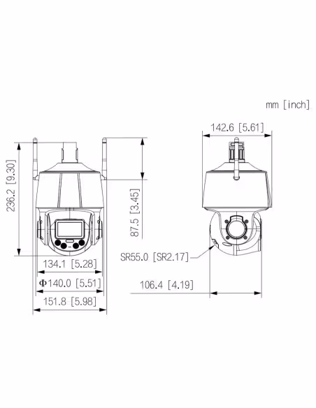 Comprar DAHUA SD3C205DB-GNY-AW-PV Cámara PTZ IP 2M H265 WDR Iluminación Dual LED30m/IR50m 5x IP66 WiFi AUDIO MIC/Altavoz E/S AI