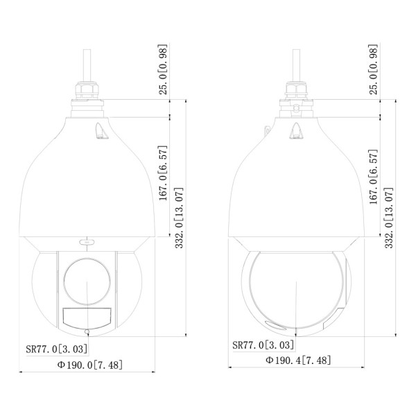 Comprar DAHUA SD5A225GB-HNR Domo PTZ IP 2M DN WDR Starlight IVS SMD IR150m 25X IP67 IK10 PoE+ AUDIO E/S AI