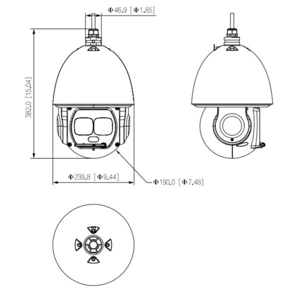 Kaufen DAHUA SD6AL245GB-HNV Dome PTZ IP 2M WDR Starlight Laser 550 m 45X IP67 Hi-POE AUDIO E/A KI