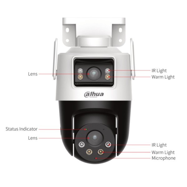 Acquistare DAHUA IPC-WPT1339DD-SW-3E2-PV P3D-3F-PV - Telecamera PT IP DUAL-LENS 3M+3M H265 Illuminazione doppia LED20m/IR30m IP6