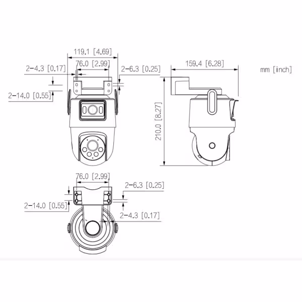 Comprare DAHUA IPC-WPT1539DD-SW-5E2-PV P5D-5F-PV - Telecamera PT IP DUAL-LENS 5M+5M H265 Illuminazione doppia LED 20 m/IR 30 m I