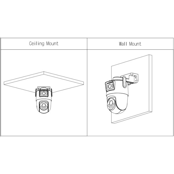 Kaufen DAHUA IPC-WPT1539DD-SW-5E2-PV P5D-5F-PV - PT-IP-DUAL-LENS-Kamera 5M+5M H265 Duale Beleuchtung LED 20 m/IR 30 m IP66 WLAN 