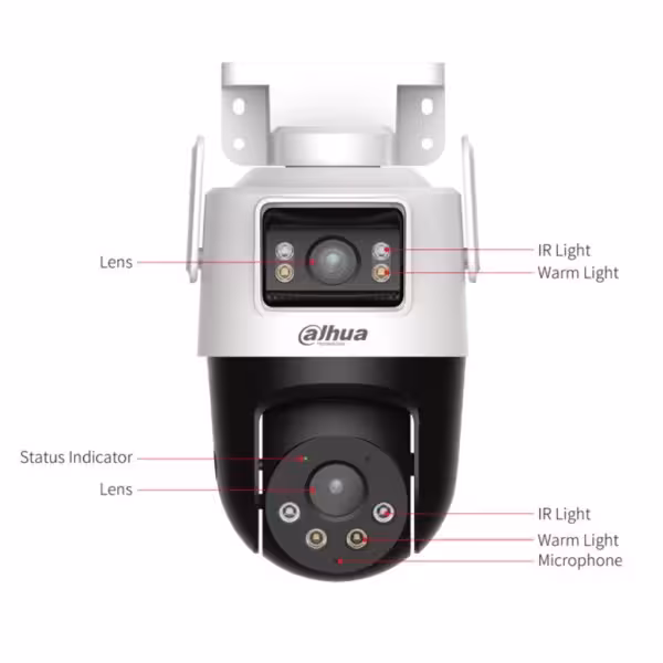 Comprare DAHUA IPC-WPT1539DD-SW-5E2-PV P5D-5F-PV - Telecamera PT IP DUAL-LENS 5M+5M H265 Illuminazione doppia LED 20 m/IR 30 m I
