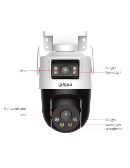 Kaufen DAHUA IPC-WPT1539DD-SW-5E2-PV P5D-5F-PV - PT-IP-DUAL-LENS-Kamera 5M+5M H265 Duale Beleuchtung LED 20 m/IR 30 m IP66 WLAN 