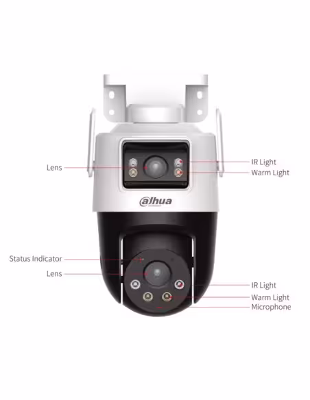 Comprare DAHUA IPC-WPT1539DD-SW-5E2-PV P5D-5F-PV - Telecamera PT IP DUAL-LENS 5M+5M H265 Illuminazione doppia LED 20 m/IR 30 m I