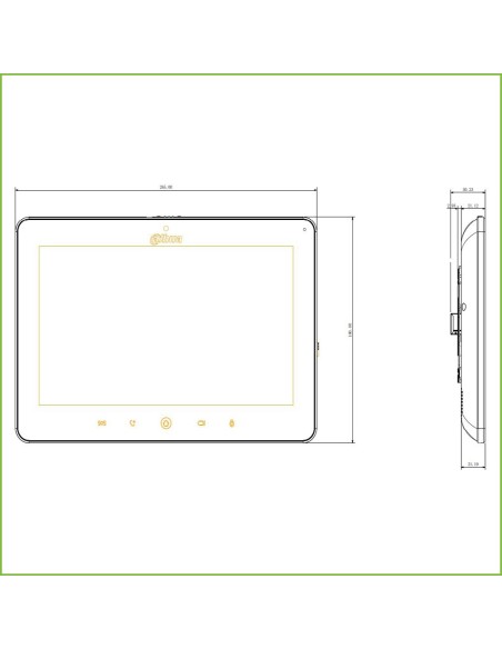 Kaufen DAHUA VTH5241DW-S2 Innenmonitor 10" zur Aufputzmontage für IP-Video-Türsprechanlage WiFi PoE SD 6E 1S Alarm Weiß