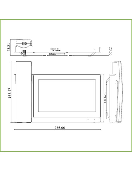 Acheter DAHUA VTH5421EW-H moniteur intérieur 7" en saillie pour visiophone IP, écran tactile PoE, SD, 6E 1S, alarme, blanc