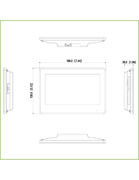 Kaufen DAHUA VTH5421HW 7"-Innenmonitor zur Aufputzmontage für IP-Video-Türsprechanlage, Touchscreen, PoE, SD, 6E 1S, Alarm, Weiß
