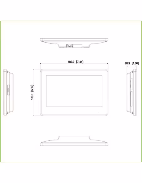 Acheter DAHUA VTH5422HB moniteur intérieur 7" en saillie pour vidéophone IP 2 fils, écran tactile PoE, SD, 6E 1S, alarme Ne