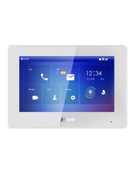 Acheter DAHUA VTH5422HW Moniteur intérieur 7" en saillie pour visiophone IP 2 fils, écran tactile PoE, SD, 6E 1S, alarme Bl