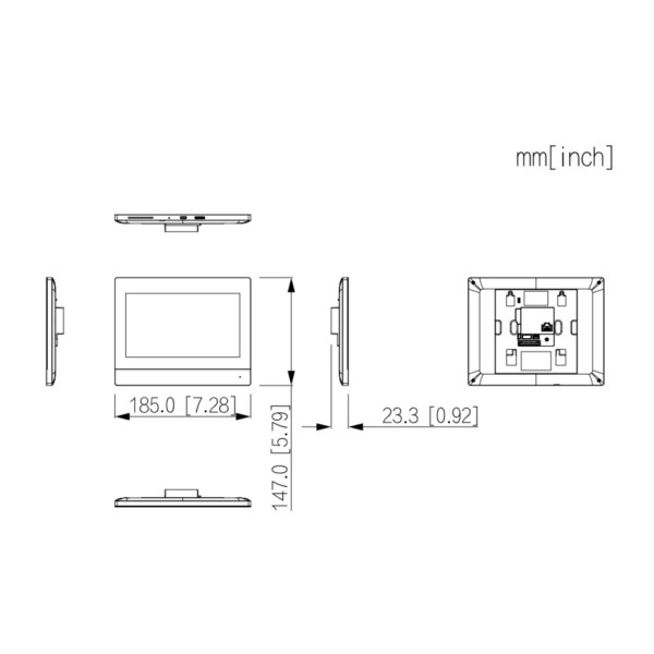 Kaufen DAHUA VTH8A21KMS-W 7"-Innenmonitor zur Aufputzmontage für IP-WLAN-Video-Türsprechanlage PoE SD 6E 1S Alarm Schwarz