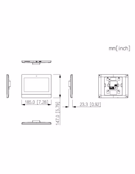 Comprar DAHUA VTH8A21KMS-CW Monitor Interior 7" de Superficie para Videoportero IP WiFi PoE SD 6E 1S Alarma Negro con Cámara fro