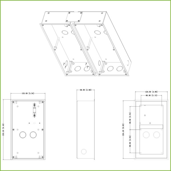 Comprar DAHUA VTM127 Caja de montaje para 2 módulos de Videoportero Dahua insertar / superficie de la serie VTO4xxxF