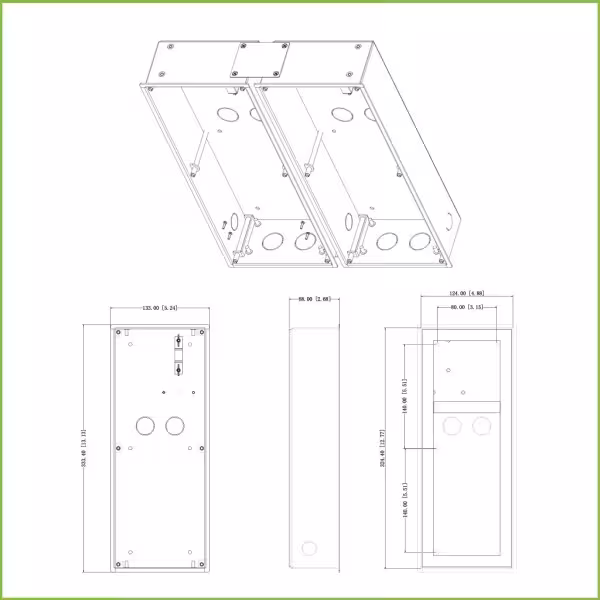 Acquistare DAHUA VTM128 scatola di montaggio per 3 moduli di videocitofono Dahua da incasso / da superficie della serie VTO4xxxF