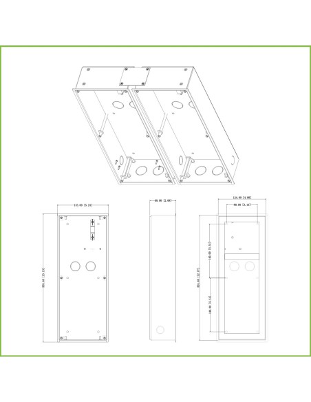 Kaufen DAHUA VTM128 Montagekasten für 3 Module der Dahua-Video-Türsprechanlage zum Einbau / zur Aufputzmontage der Serie VTO4xxx