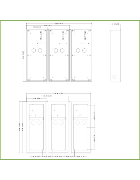 Comprar DAHUA VTM128 Caja de montaje para 3 módulos de Videoportero Dahua insertar / superficie de la serie VTO4xxxF