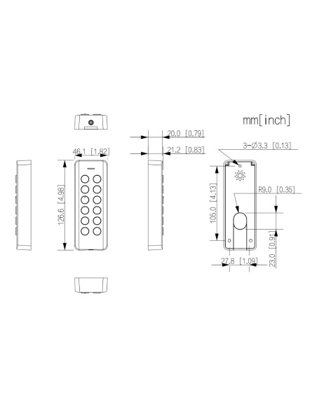Comprare DAHUA ASR2101H Lettore di prossimità Mifare con tastiera RS485 Wiegand IP66