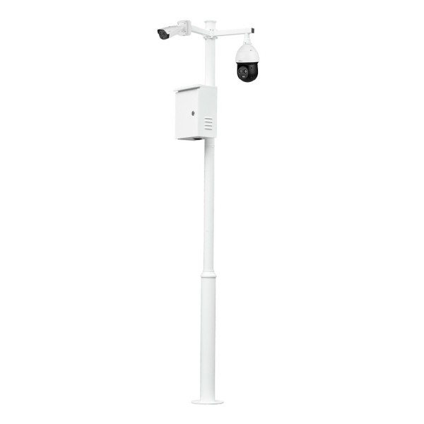 Kaufen OEM KIT-BACULO-35-BLANCO abnehmbarer 3,5 m hoher Mast aus weiß verzinktem Stahl mit Halterung für die Kamera
