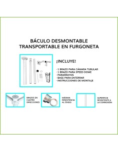 Acheter OEM KIT-BACULO-45-BLANCO Mât démontable de 4,5 m de hauteur en acier galvanisé de couleur blanche avec support pour camé 2