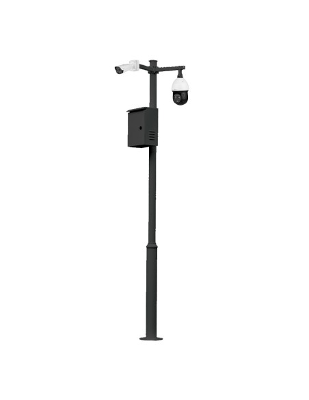 Acquistare OEM KIT-BACULO-45-NEGRO Asta smontabile alta 4,5 m in acciaio zincato di colore nero con supporto per telecamera