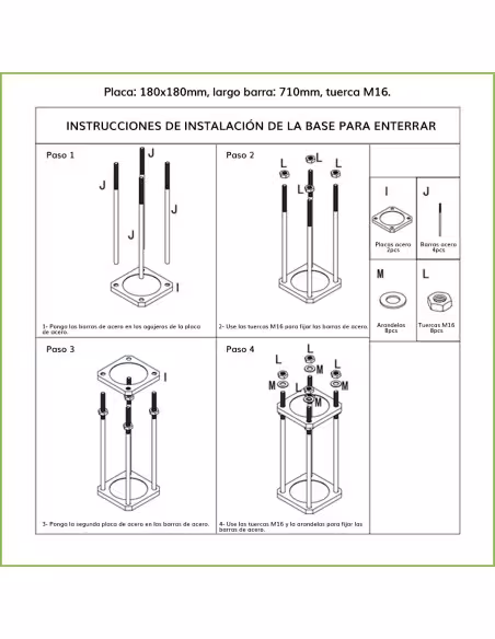 Kaufen OEM KIT-BACULO-60-GRIS Zerlegbarer 6 m hoher Mast aus verzinktem Stahl in Grau mit Kamerahalterung und s