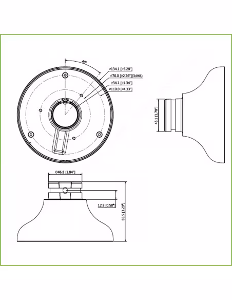 Comprar DAHUA PFA107 Adaptador de montura para SD1A SD12 PFB220C PFB305W