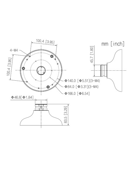 Comprar DAHUA PFA10C Adaptador de montura para HDWxxxxTMQ HDBWxxxxE-Z HDBWxxxxH-Z