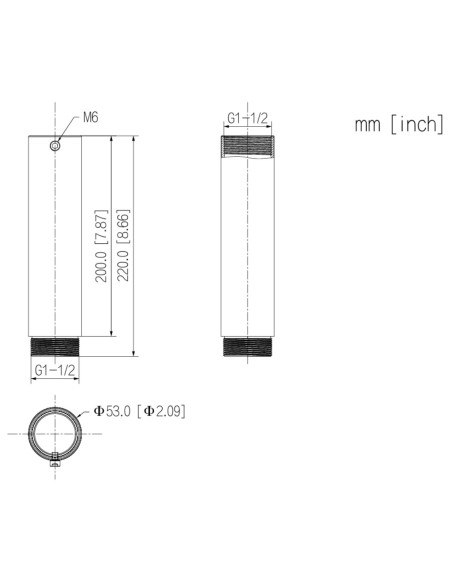 Acheter DAHUA PFA112-V2 Extension de 220 mm pour le support de montage au plafond PFB300C