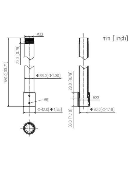 Acheter DAHUA PFA117-V2 Extension de 780 mm pour le support de montage au plafond PFB220C