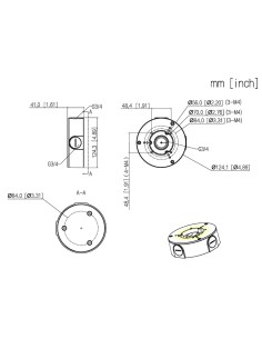 Acquista DAHUA PFA130-E-V3 scatola di derivazione impermeabile per telecamere tubolari e mini dome Dahua con fissaggio a 3 punti 2