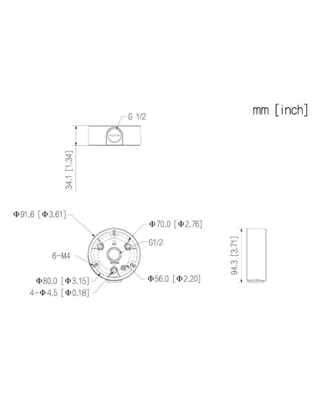 Acheter DAHUA PFA135-V2 Boîte de jonction pour IPC-HFW1/3/5 et HAC-HFW1/2/ME1 avec ancrage en 3 points