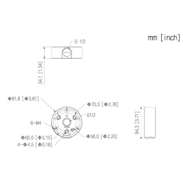 Kaufen DAHUA PFA135-B-V2 Anschlussdose für IPC-HFW1/3/5 und HAC-HFW1/2/ME1 mit 3-Punkt-Befestigung Farbe Schwarz