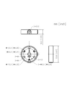 Kaufen DAHUA PFA137-B-V2 Anschlussdose für Dome-, Mini-Dome- und FishEye-Kameras mit 3-Punkt-Befestigung, Farbe Schwarz 2