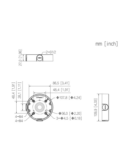 Comprar DAHUA PFA139-V2 Caja conexiones para MiniDomos con anclaje en 4 puntos