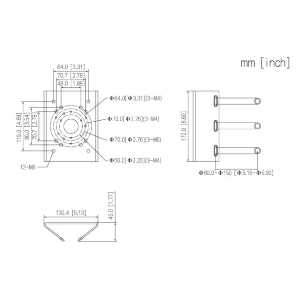 Comprar DAHUA PFA150-SG-V3 Adaptador a poste para PFBxx-SG PFAxx-SG color gris