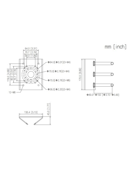Comprar DAHUA PFA150-SG-V3 Adaptador a poste para PFBxx-SG PFAxx-SG color gris