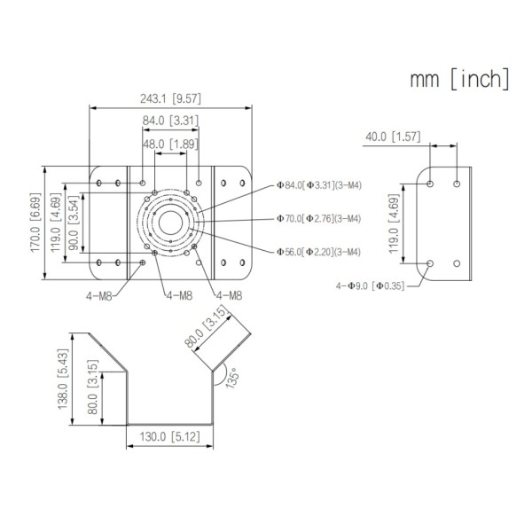 Acheter DAHUA PFA151-V2 Adaptateur d’angle pour PFBx PFAx
