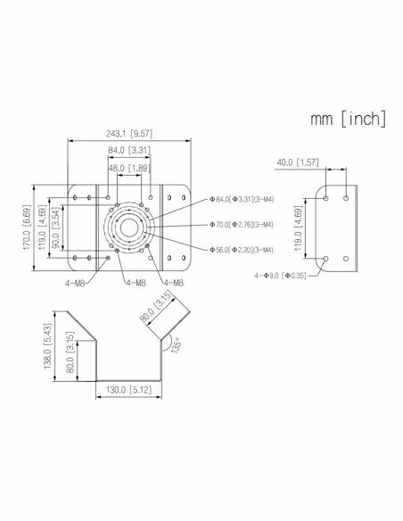 Acheter DAHUA PFA151A-V2 Adaptateur d’angle pour PFBx PFAx Anticorrosion