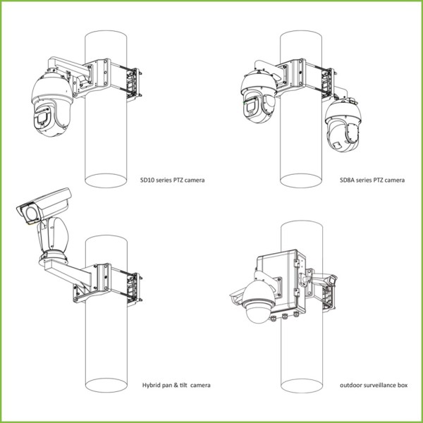 Comprar DAHUA PFA153A Adaptador a poste para Speed Domo, PTZ y cajas de vigilancia exterior Anticorrosión