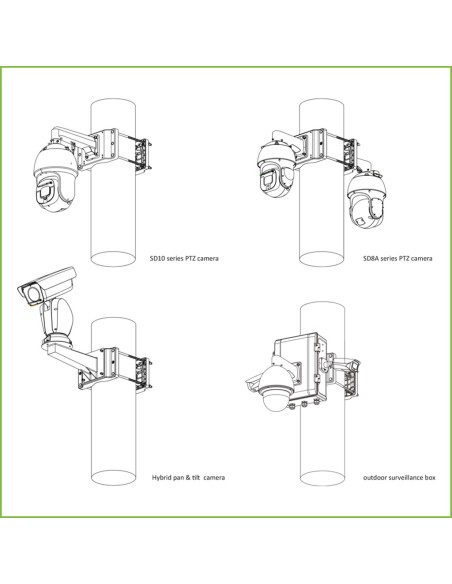 Comprar DAHUA PFA153A Adaptador a poste para Speed Domo, PTZ y cajas de vigilancia exterior Anticorrosión