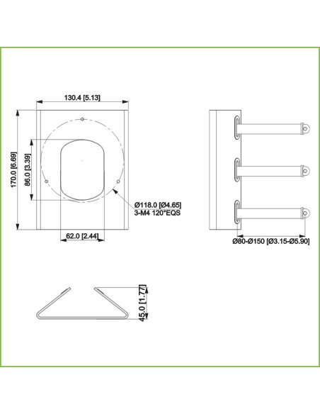 Acheter DAHUA PFA154 Adaptateur de poteau pour caméras