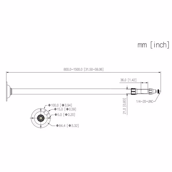 Acheter DAHUA PFB2213C Support de montage au plafond pour tubulaires. Réglable 800-1500 mm