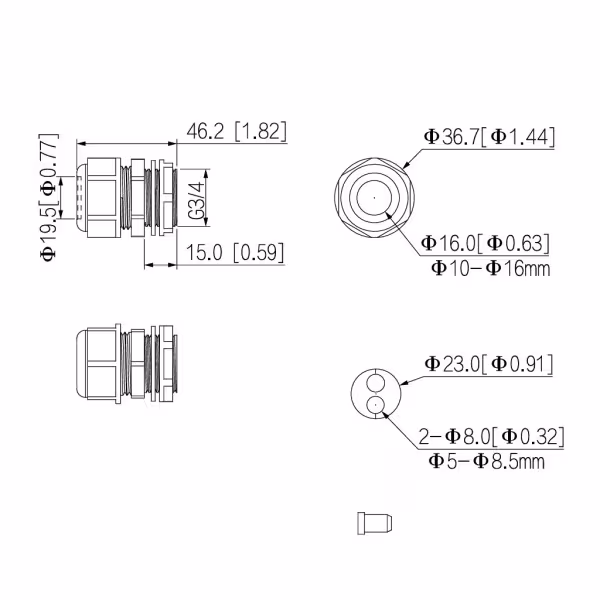 Comprar DAHUA G3416GW Junta G3/4" impermeable IP68