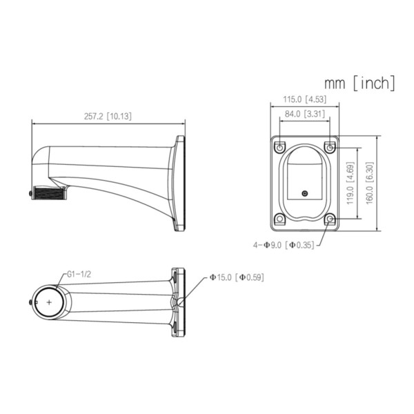 Comprar DAHUA PFB303WA-V2 Soporte para montaje en pared para cámaras PTZ. Anticorrosión