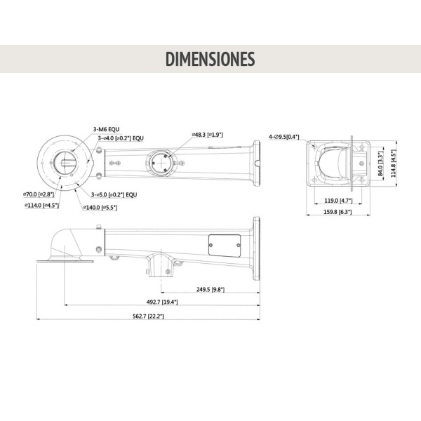 Acheter DAHUA PFB412W Support mural pour combinaison de caméras dôme + speed Dome