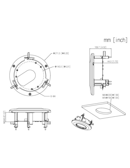 Comprar DAHUA PFB5201C Soporte de montaje en techo para insertar HDBWxxE-Zxx
