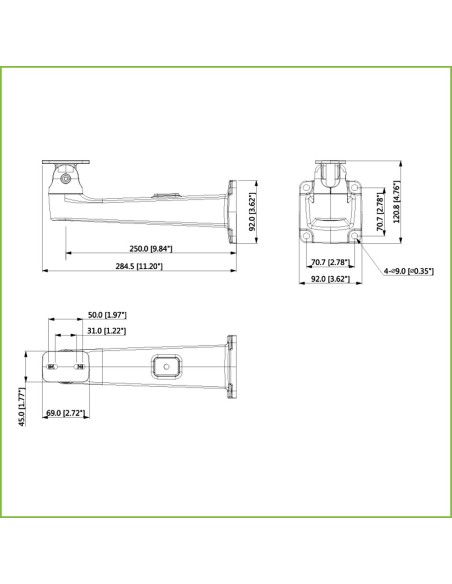 Comprar DAHUA PFB605W-SG Soporte pared pasa-cable para IPC-HFS7xxx color gris